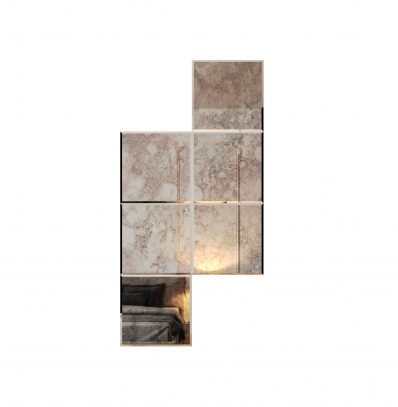 Set Oglinda Antichizata cu fazeta 20 mm contur, forma patrata
