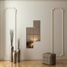 Set Oglinda Bronze cu fazeta 20 mm contur, forma patrata