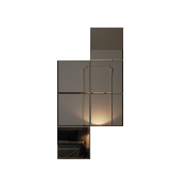 Set Oglinda GRI cu fazeta 20 mm contur, forma patrata