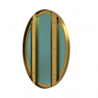 Oglindă bronze ovală 60x80x5 cu ramă metalică aurie
