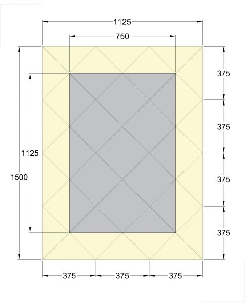 Oglinda Fazeta 1125 x 1500 Gri cu perimetru Bronze