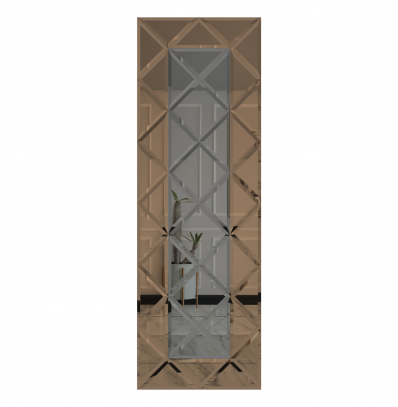 Oglinda Fazeta 750 x 2250 Gri cu perimetru Bronze