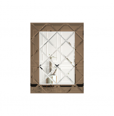 Oglinda Fazeta 1125 x 1500 Argintiu cu perimetru Bronze