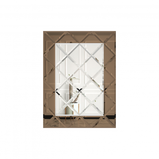 Oglinda Fazeta 1125 x 1500 Argintiu cu perimetru Bronze