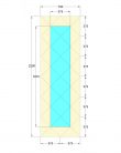 Oglinda Fazeta 750 x 2250 Argintiu cu perimetru Bronze