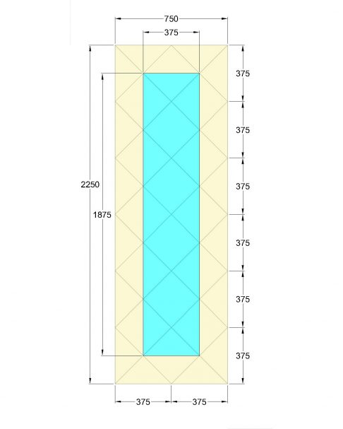 Oglinda Fazeta 750 x 2250 Argintiu cu perimetru Bronze