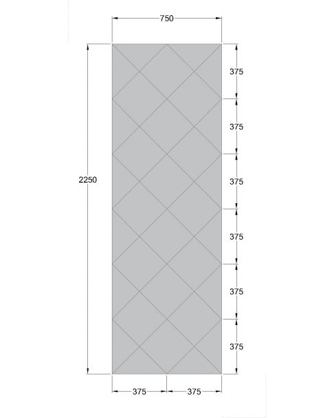 Oglinda Fazeta 750 x 2250 Gri