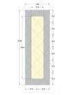 Oglinda Fazeta 750 x 2250 Bronze cu perimetru Gri
