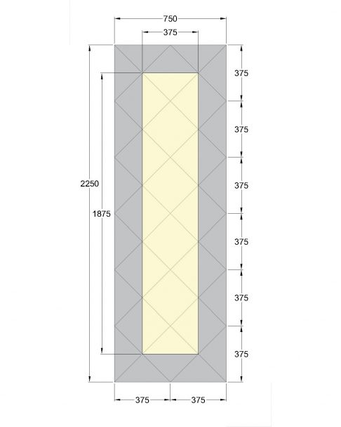 Oglinda Fazeta 750 x 2250 Bronze cu perimetru Gri