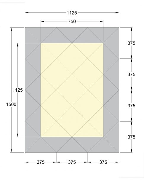 Oglinda Fazeta 1125 x 1500 Bronze cu perimetru Gri