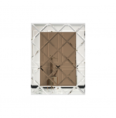 Oglinda Fazeta 1125 x 1500 Bronze cu perimetru Argintiu