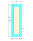 Oglinda Fazeta 750 x 2250 Bronze cu perimetru Argintiu
