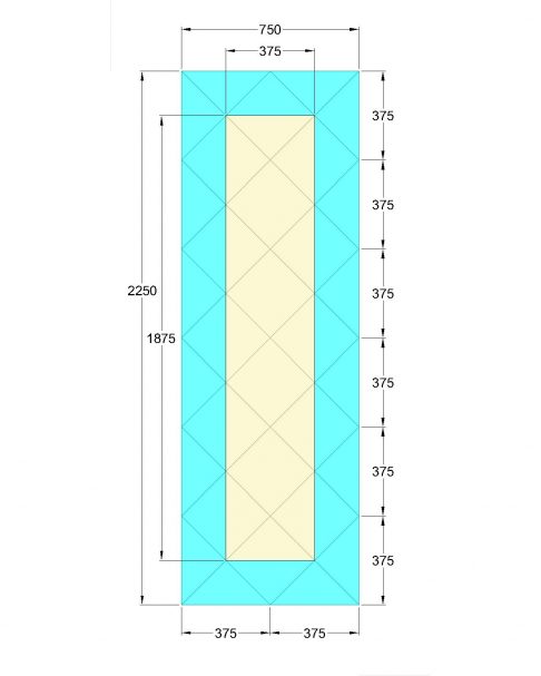 Oglinda Fazeta 750 x 2250 Bronze cu perimetru Argintiu
