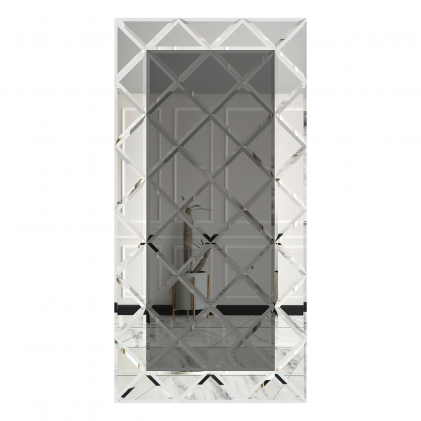 Oglinda Fazeta 1125 x 2250 Gri cu perimetru Argintiu