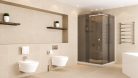 Cabina dus culisanta la 90 de grade gri